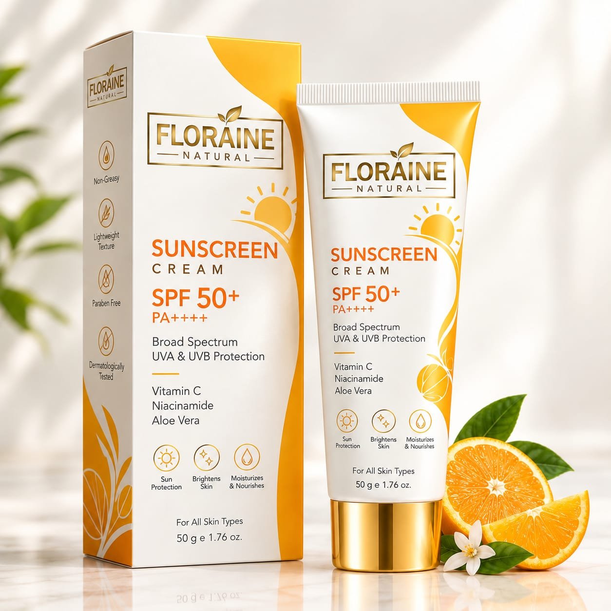 WhatsApp Image 2026-09-21 at 2.33.36 PM Floraine Natural Sunscreen Cream SPF 50+ PA++++ - Image 1